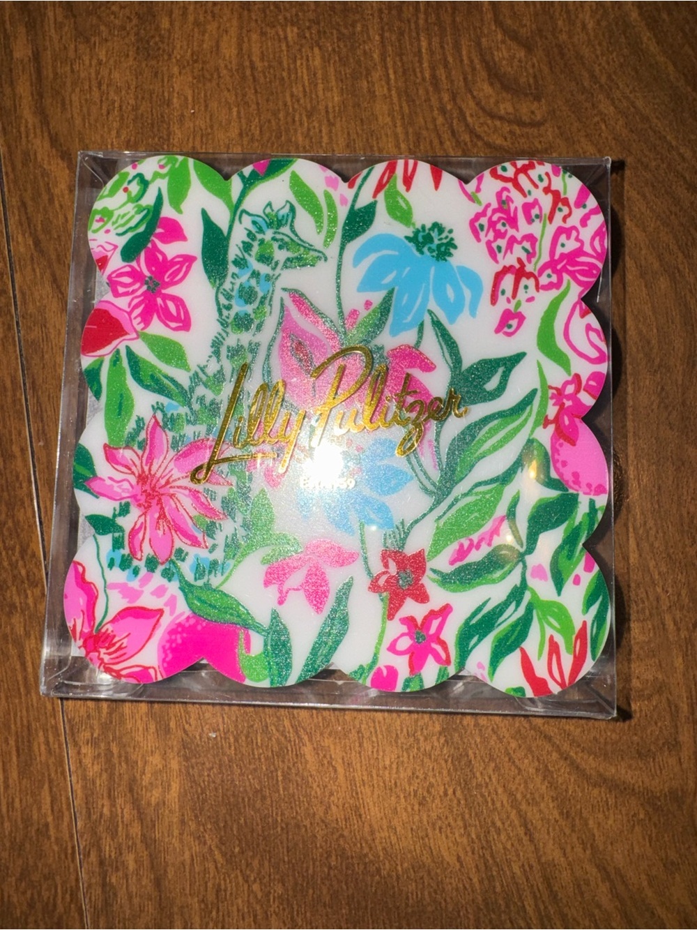 Lilly Pulitzer Floral Scalloped Coasters in Pink, Green & Blue